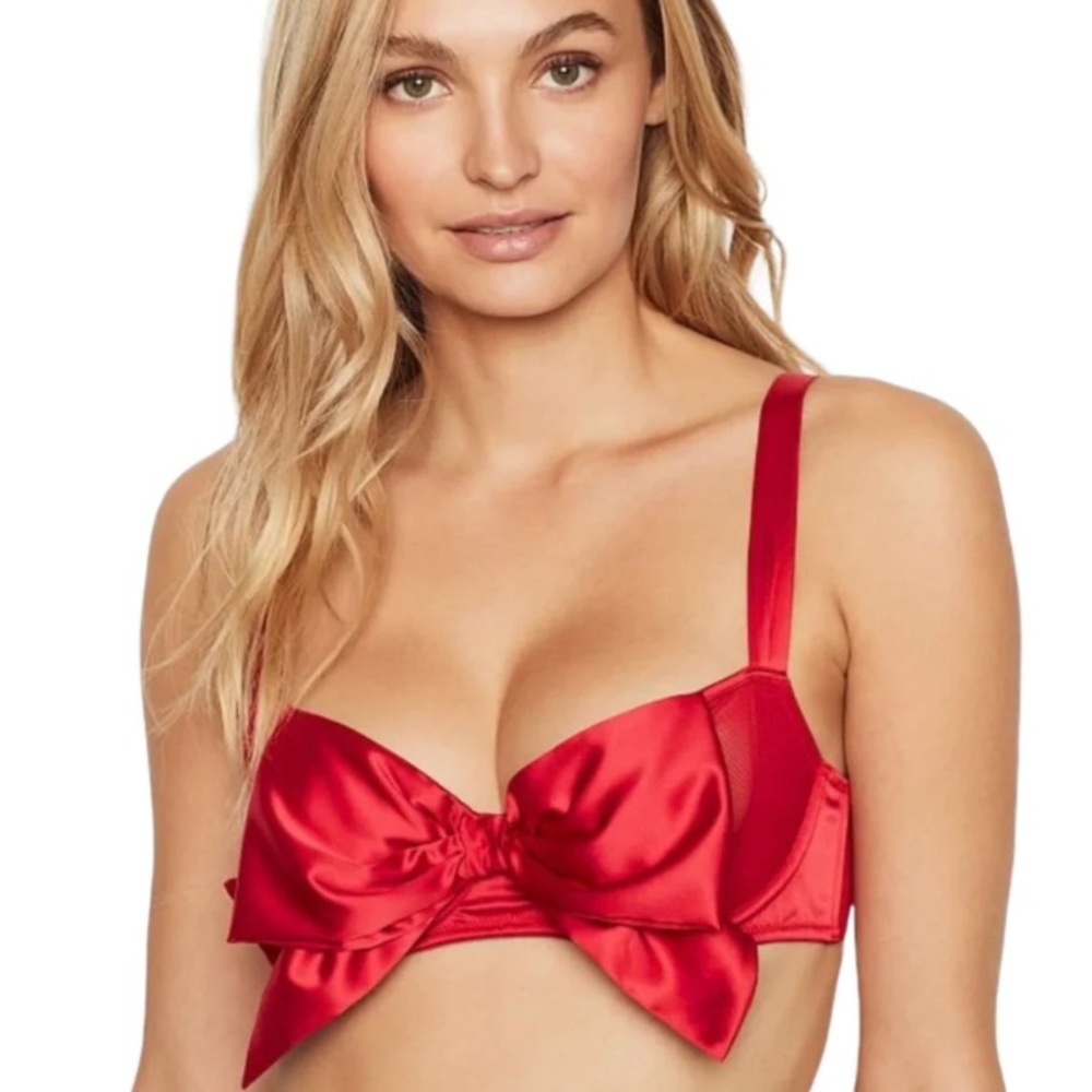 NWT VS DREAM ANGELS Wicked Unlined Bow Bra 34C